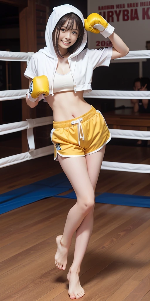 8k, best quality, highres, realistic, real person, A indonesian female martial artist in a fighting tournament, captured in a dynamic pose as she performs tae kwon do a spectacular back spinning kick, soaring through the air. The scene emphasizes her agility and the fluidity of her movement, showcasing the elegance and power of her martial arts skills in a high-energy moment.