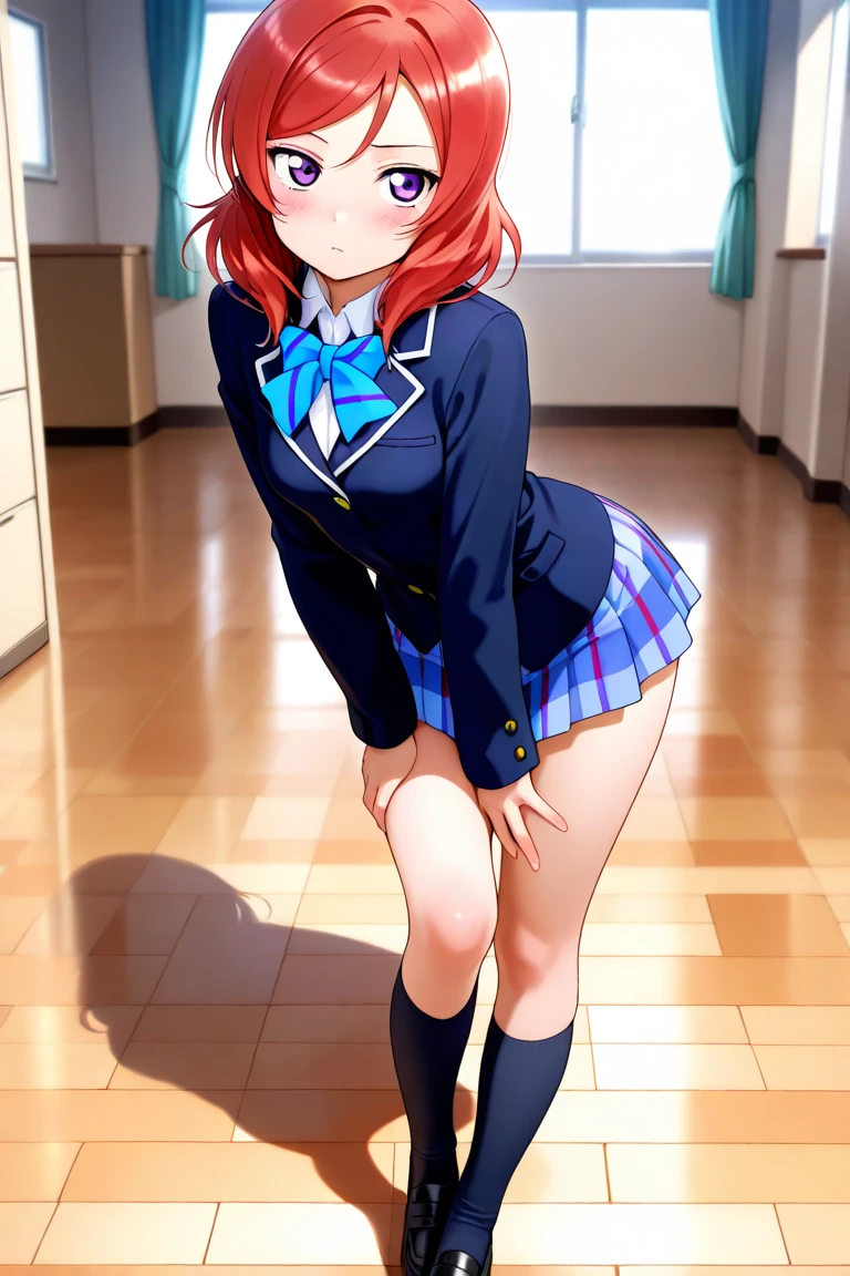 happy girl ((SMILE)) ((blue eyes)) ((ginger hair)) (( school uniform)) ((the plan)) (((small breasts)) ((slim)) ((short))