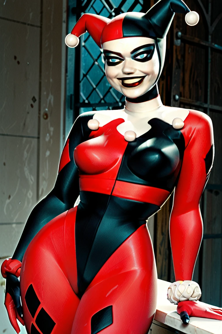 Conjoined naked Harley with three heads and huge siliconed tits