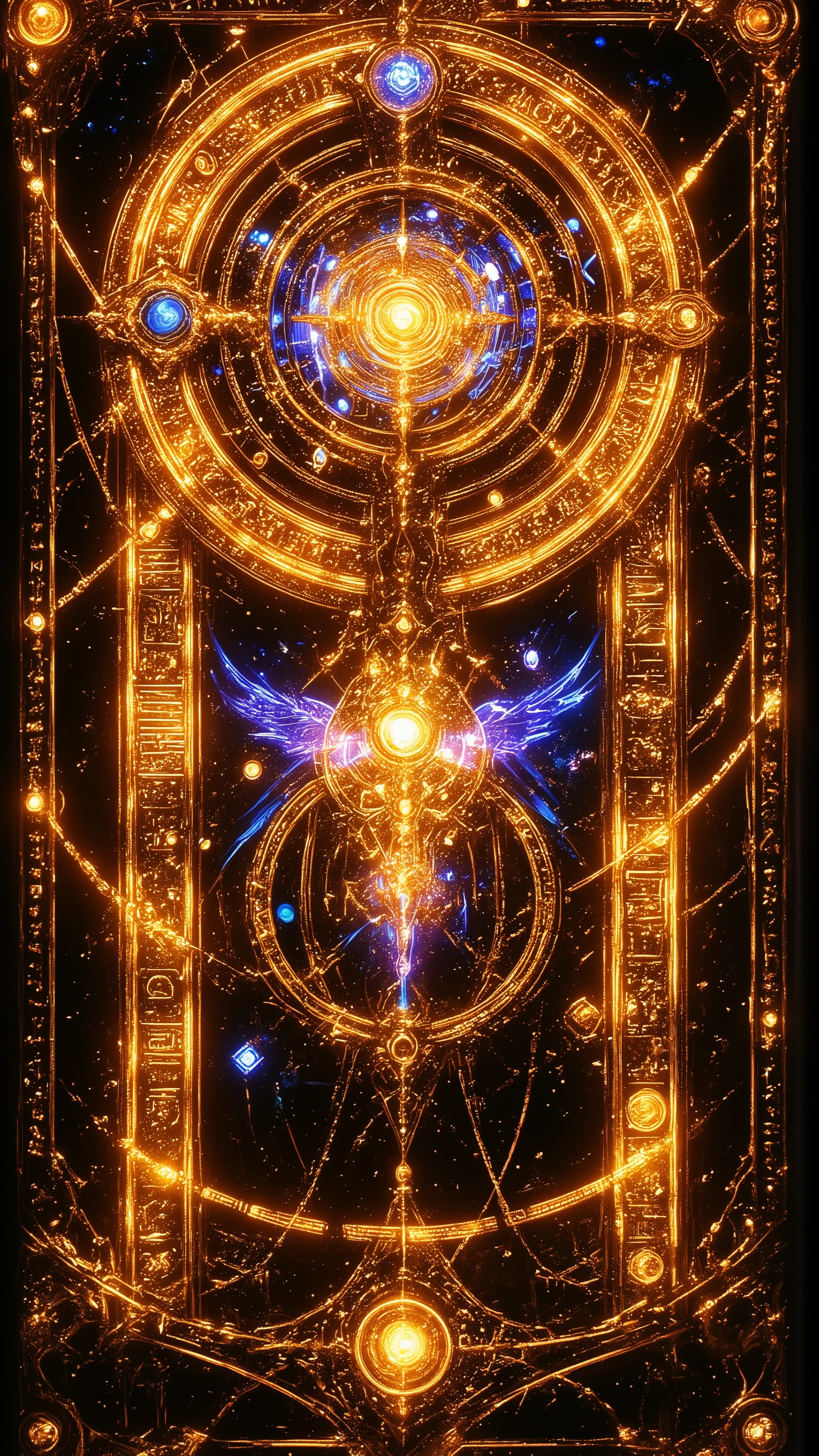 rectangular golden card plate,if it's an ancient relic、decorations like hieroglyphs and runes。embed a magic circle or gemstone。If it's a forbidden book、Designed to imitate a sealed chain。Half luminescence。

A beautiful hologram of Hatsune Miku is projected from the card。vibrant。beautiful thighs。
