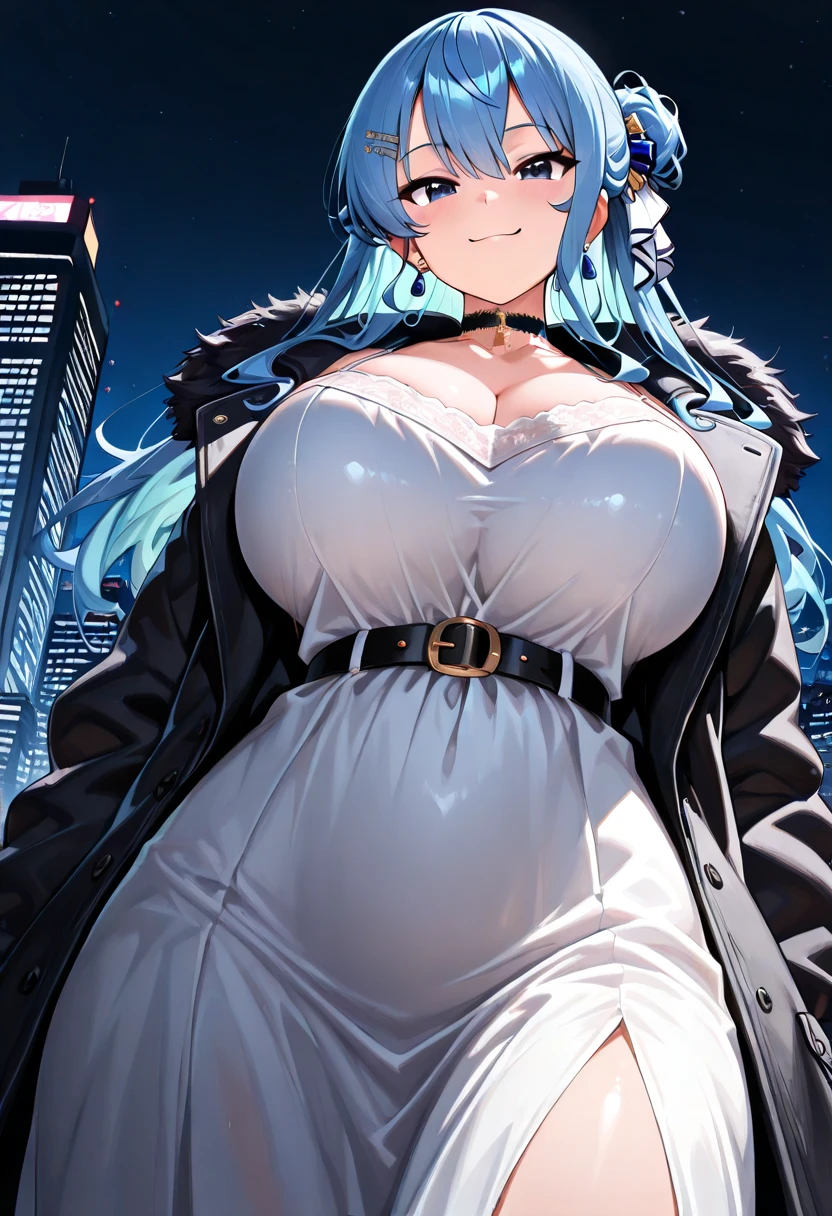 masterpiece, best quality, very aesthetic, absurdres, 1girl, embarrassed,tears_in_eyes, mature_lady,huge_tit, naked_shirt,wet_clothes, in street,In the crowd,midnight,,ranni_the_witch, elden_ring, blue_eyes, blue_hair, blue_skin, colored_skin, (4arms:1.2), doll_joints, medium_hair, wavy_hair, white_hat, witch_hat,,luminous butterflies, fluttering butterflies,