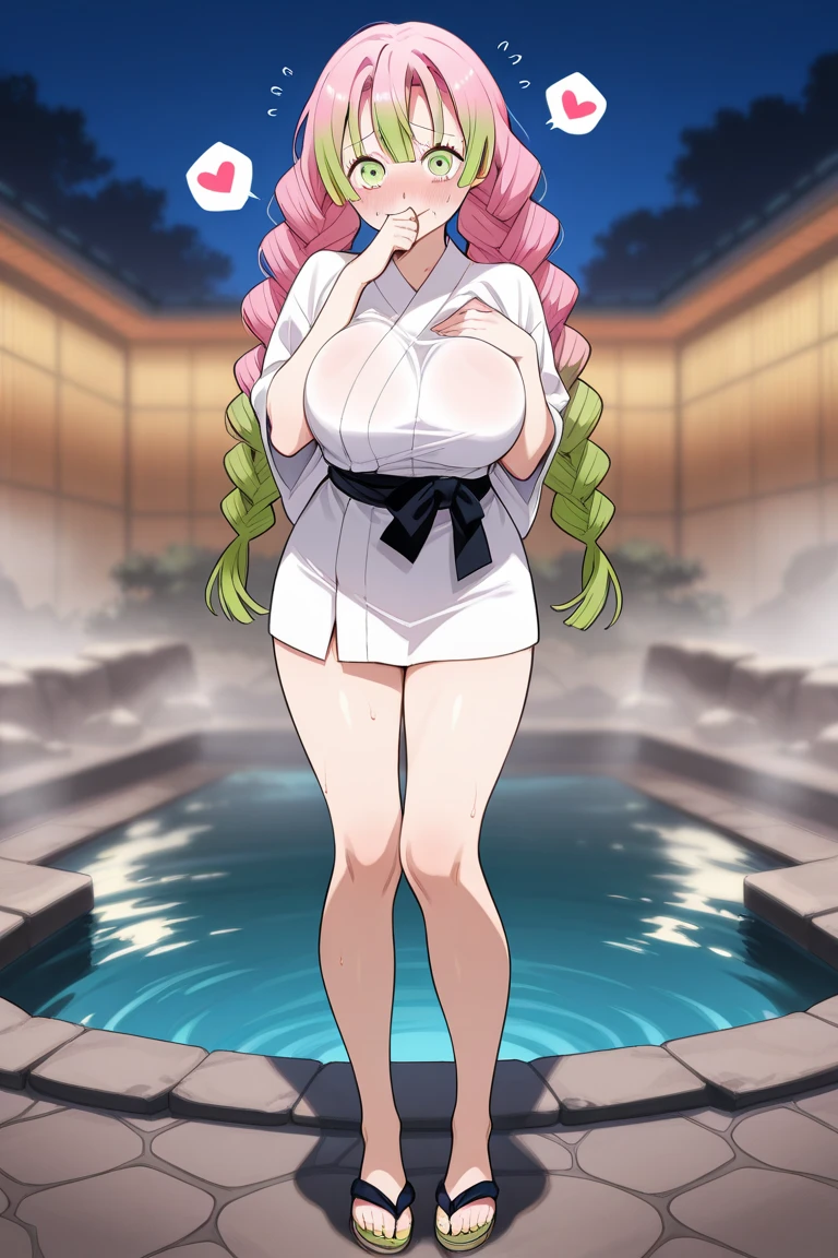 score_9, score_8_up, score_7_up, score_6_up, score_5_up, score_4_up, (source_anime), 1girl, Full body ,Night, kimetsu no yaiba, {{mitsuri kanroji }}, massive breasts, natural Hot spring, steam, Naked, love hashira, massive ass, pussy