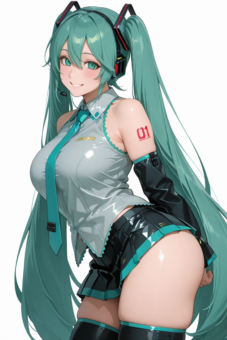 a girl, thin and sexy, does not look back, looking in front and only in front, not at the viewer, pale blue skin, long, loose hair, green, in underwear, with red eyes and yellow pupils, medium breasts, big butt , very big butt with its back to the viewer, with the butt pointing at the viewer, who plays video games on a laptop, with a very annoying and very expressive expression, with a video game controller in his hand, Rebecca from cyberpunk, disgust, angry, very angry, super angry, anime, realism, anime style, from behind, to the reverse, high quality, best quality