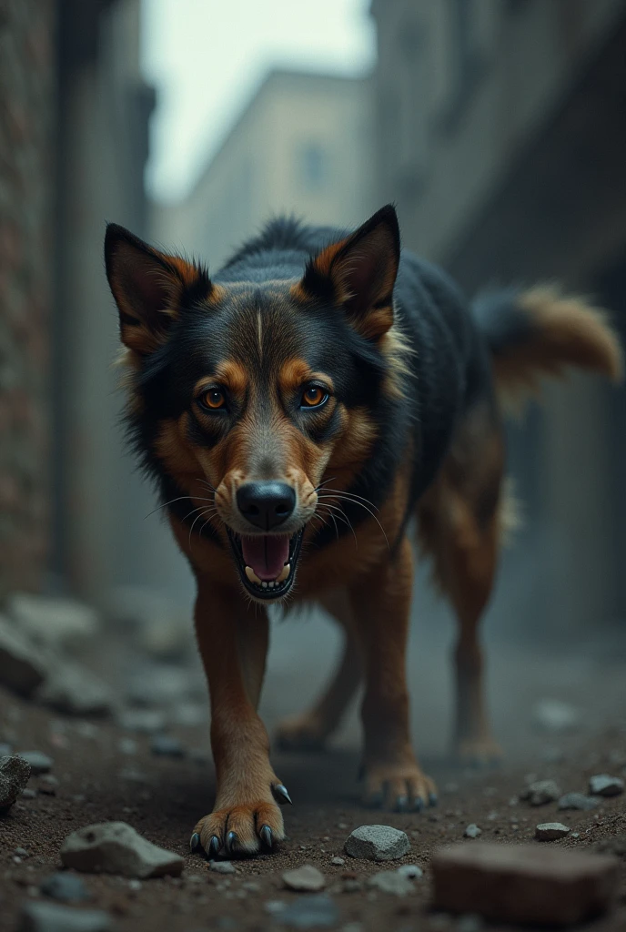 Dog in danger situation ai image SeaArt AI