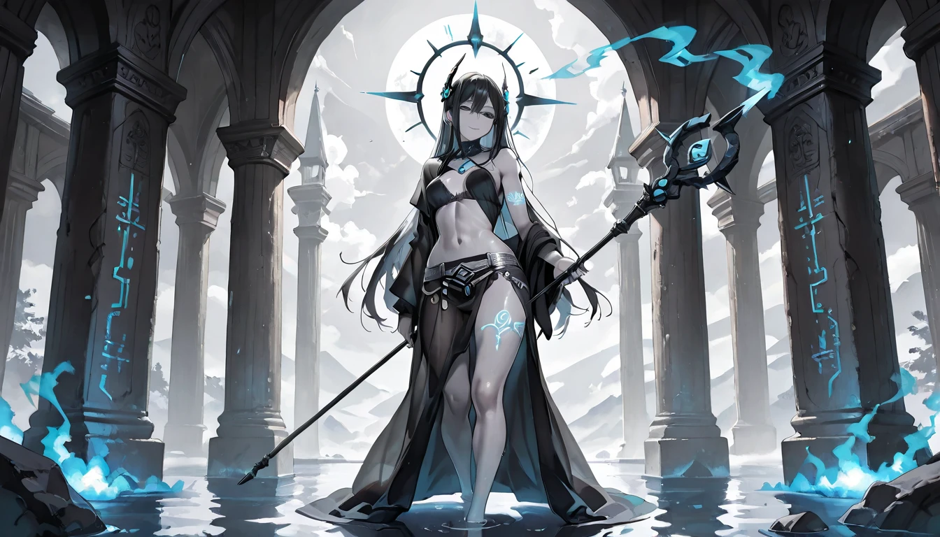 John Bauer, Roch Urbaniak, Surreal, mysterious, strange, fantastical, fantasy, sci-fi, Japanese anime, crystal cave, miniskirt beautiful girl mining lapis lazuli crystal, perfect voluminous body, detailed masterpiece Hyper Realistic sharp focus zoom in low high angles real