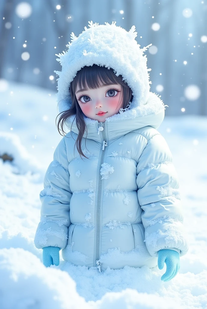 illustration: 1.3), （paper art: 1.4） a 3D render, , (cute female child:1.3), (Representative work plum blossoms:1.2)(Masterpiece snow:1.2) , Colorful, Best quality, Detailed details, Masterpiece, offcial art, movie light effect, 4K, Chiaroscuro , Flash