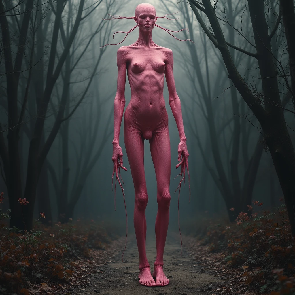 Skinny tall skinny narrow girl. Long thin legs. in tights прозрачные all over the body in a hood. naked body.On a dark night, low light at dusk, dark,на каблуках,