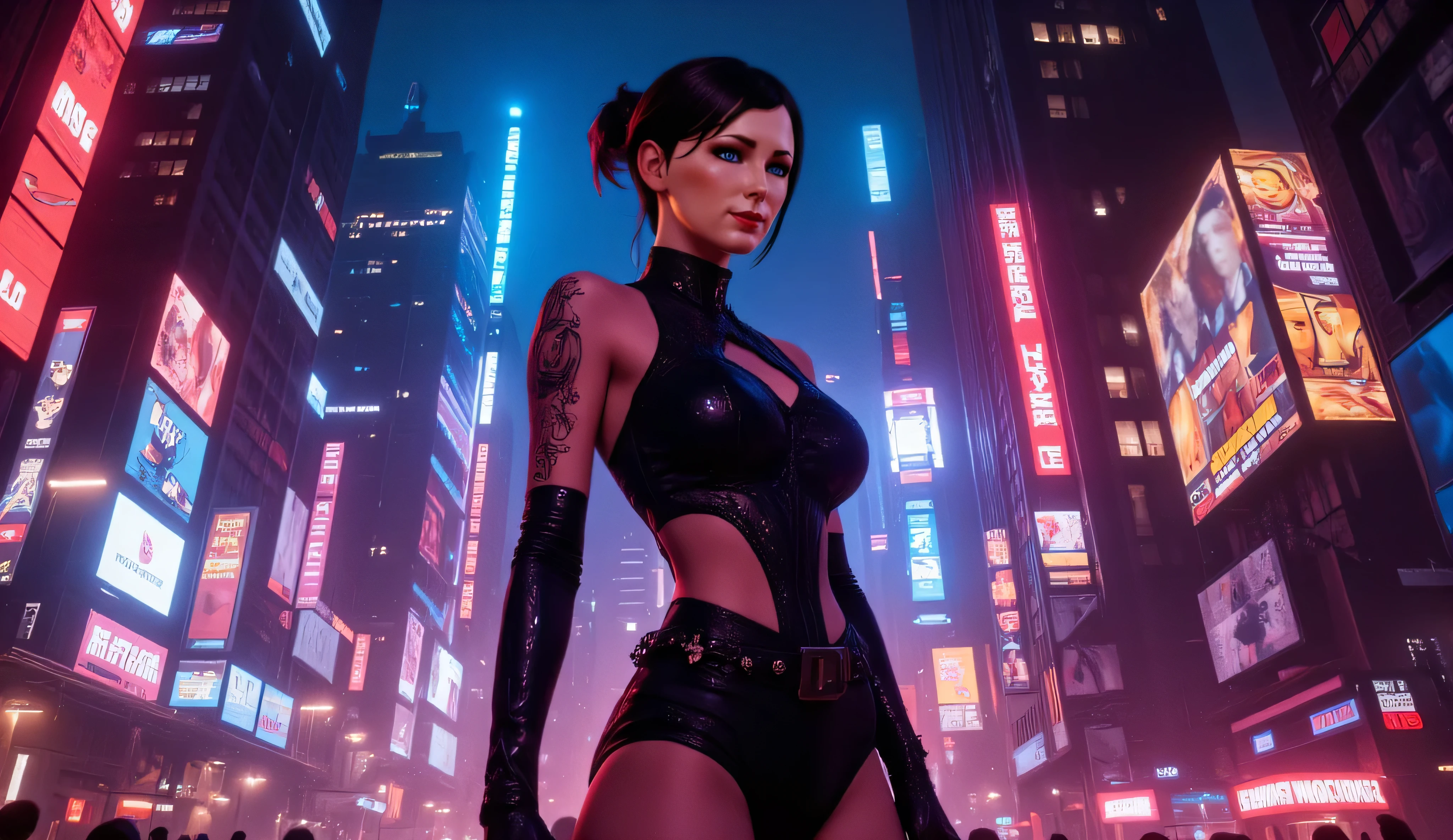 1girl, solo, face portrait, looking at viewer  1girl, solo, breasts,short_hair, nsfw, strapless leotard, fishnets, fishnet pantyhose, high heels, rabbit ears, black leotard standing, (arms crossed,disappointed expression, disappointed, annoyed, blush, flushed, embarrassed, trembling, shivering tokyo, sidewalk, buildings, city, night, starlight, lantern, light focus, public, outdoors, crowd, pedestrians, crossing, neon, lights, busy city, neon signs), photorealistic, octane render, best quality, looking at viewer, looking down, sharp focus, (8k), (4k), (Masterpiece), (Best Quality), (realistic skin texture), extremely detailed, intricate, hyper detailed, , illustration, soft lighting, , high resolution, sharp detail, beautiful, beautiful eyes, anatomically correct, extremely detailed eyes, RAW image, beautiful face, symmetrical eyes, symmetrical face, amazing lighting