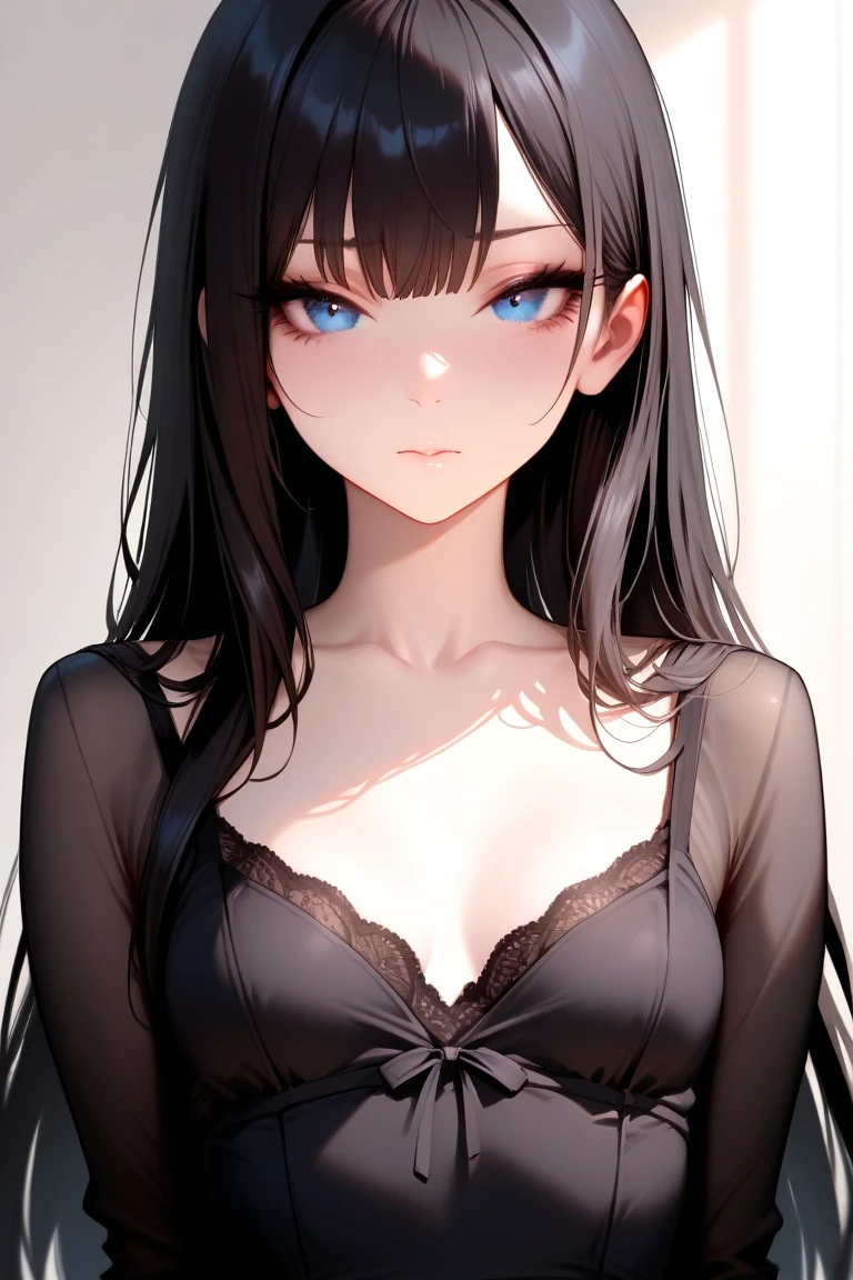 A girl in lace choker - black with just the right amount of lace detailing and a black lace bustier