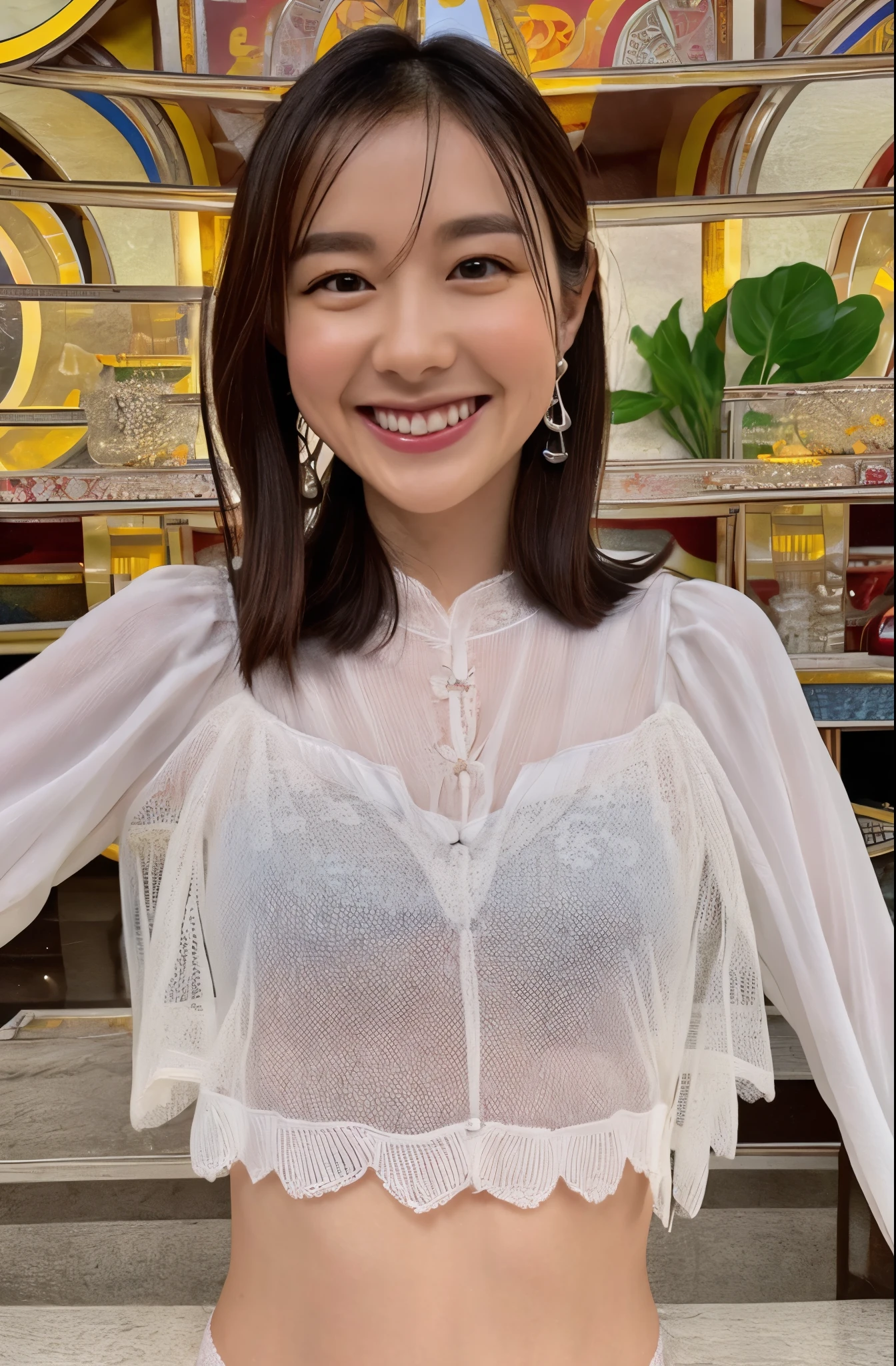 Highest Quality masterpiece super real Smiling face selfie underwear top and bottom set
