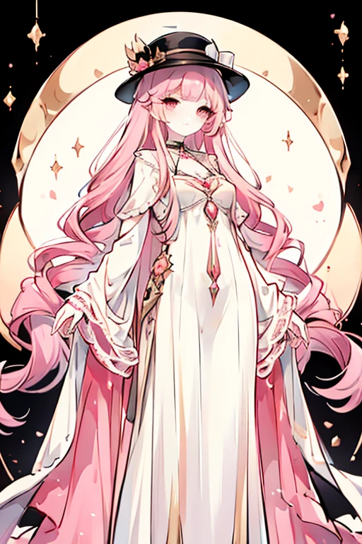 private teacher、Big Breasts、Pink Hair、Long Hair、Straight Hair、Ahoge、kind、Green Eyes、Droopy eyes