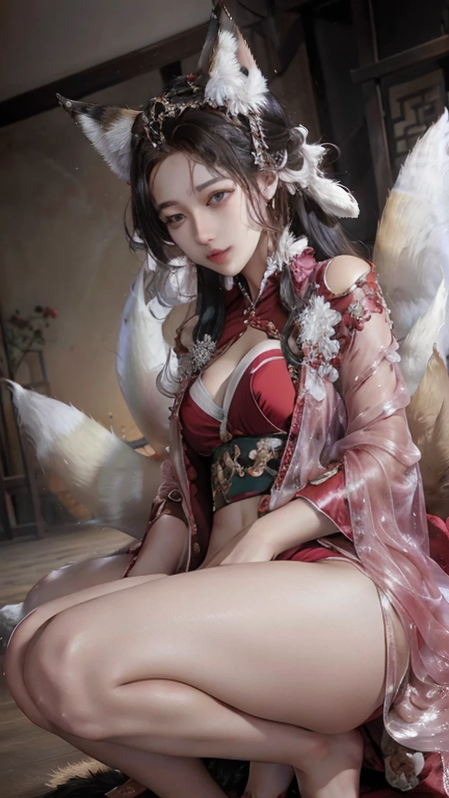 Selling cute and soul-destroying expressions, sticking out his tongue，BDSM，slaves，Tight belly pocket，shackle，collars，NSFW，（（best qualtiy，64k，tmasterpiece：1.3））），Clear focus：1.2，（layer cut，The large：1.2），Beautiful Women in Perfect Figure：1.4，Slender abs：1.2，Get wet：1.5，Highly Detailed Face and Skin Textur，Detailed eyes，二重まぶた，The ball with a hairpin twisted braid，Wear large-rimmed glasses，Wearing a pink flower fairy, sweet and pure desire high split cheongsam lace print cheongsam，Wearing cat ears，Split legs，Dance ballet with a big belly that is pregnant in October，Wear ballet shoes