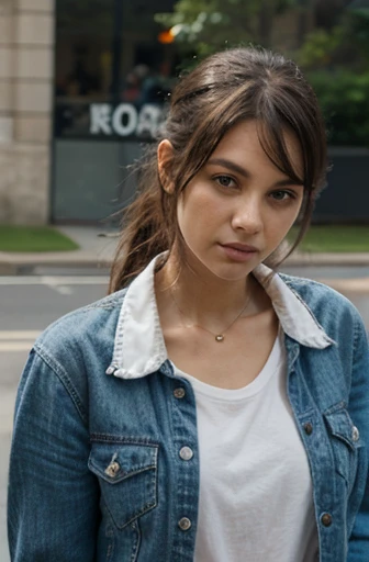 SarahMargaretQualley,<lora:SarahMargaretQualleySDXL:1>,An image of a young beautiful (Spanish|Turkish|german|french|Korean) girl, white denim shirt and black jeans, with a beautiful Asymmetrical Cut style highly detailed, In the style of Alexander Averin