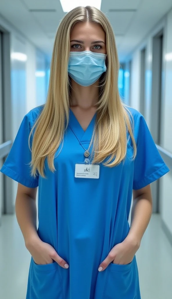 groupe de médecins et d'infirmières portant des masques, ayant l'air avenant, devant un fond neutre, au format paysage
