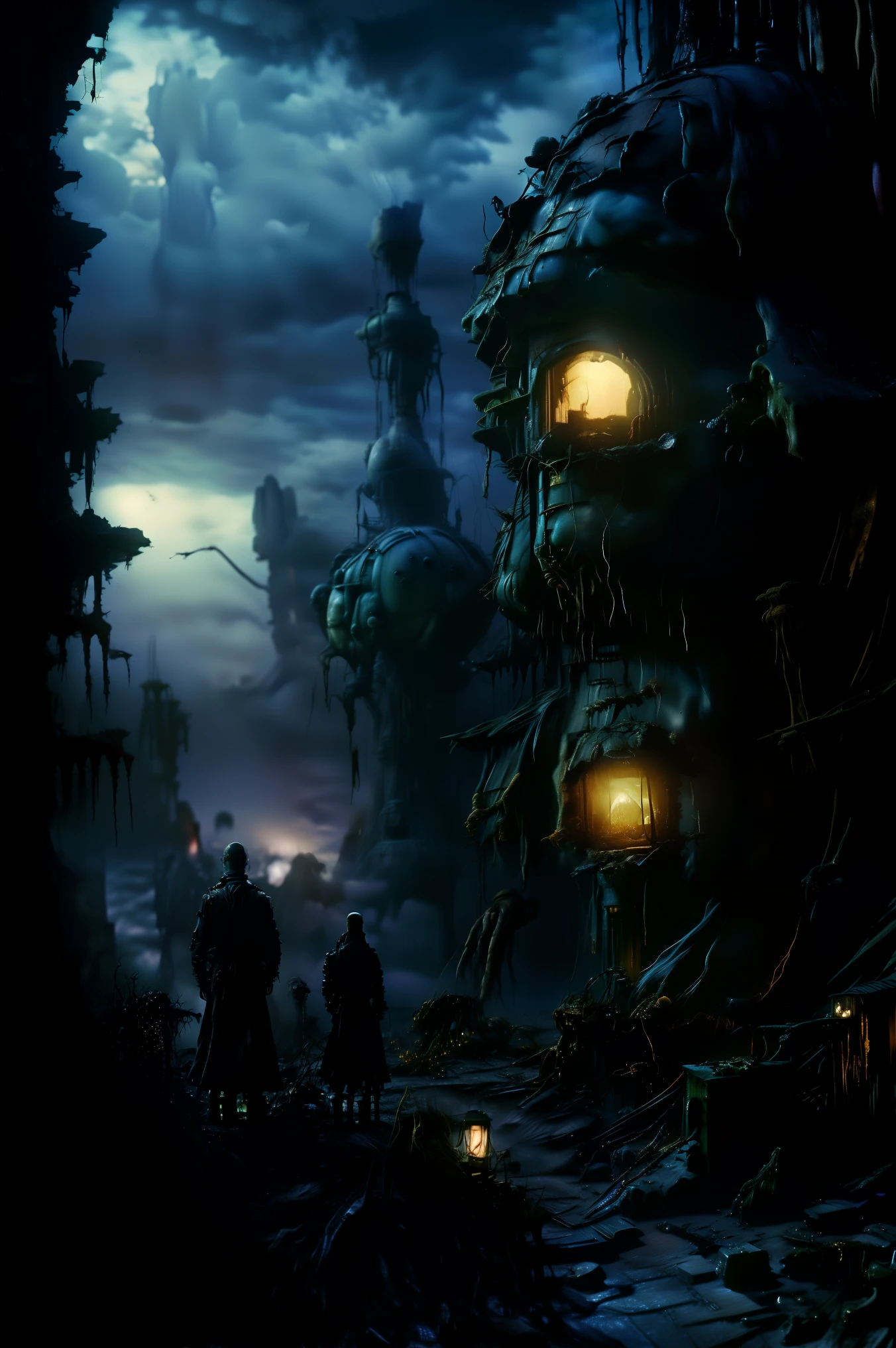 Faces grow wherever they can, organic creatures search for food and blood, hyperrealistic, not ultra materialistic, unless the material is someone to devour, sharp teeth and watchful eyes, SPY and NOT ART are both SATAN. Intricate hyper-detailed portrait, highly realistic, masterpiece, 8k, physically-based rendering, sharp focus, vivid colors, dark fantasy, gothic, moody lighting, dramatic atmosphere, decaying nature, twisted organic forms, ominous colors, haunting mood, sinister undertones, surreal details, grotesque yet beautiful.Haunting apocalyptic landscape,strange creatires,graveyard,haunted forest,mist,horror,spooky atmosphere,creepy,gothic,moody,dramatic lighting,cinematic,masterpiece,8K,highly detailed,photorealistic,professional movie quality,
Cinematography, full focus, highest quality images,
Ultra-detailed, realistic, hyperrealistic Show these creatures with more clearly defined faces and enhance whatever kind of mutated bodies they may have. Clear up any blurry parts, and set some kind of final background in place. Full focus! No blurred images, color correction. horror scene, ghostly apparitions, grim atmosphere, decaying ruins, ominous skies, haunting moonlight, detailed ghastly figures, photorealisticdetailed, fantasy horror scene,ghostly apparitions,grim atmosphere,decaying ruins,ominous skies,haunting moonlight,detailed ghastly figures,8K,HDR,ultra-detailed,physically-based rendering,professional,vivid colors,
Brighr vibrant colors,dramatic lightingCreatures' faces appear everywhere,
Claymation impregnation,
Apocalyptic nation,
Creepy crawler infestation
Ultra-detailed, ultra-realistic, photo-realistic, cinematic lighting, cinematic portrait, portrait photography