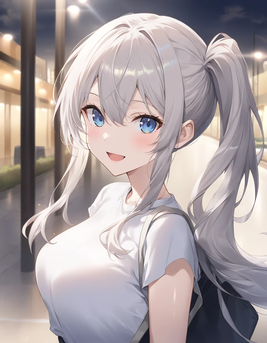 masterpiece, (best qulaity:1.3), 8K, wallpaper, depth of field, beautiful detailed eyes, (1girl, kiana kaslana, blue eyes, bright pupils, crown, (very long hair:1.25), ponytail, (small breasts:1.15), (wet clothes, see-through:1.25), cityscape, building, outdoors, (white shirt:1.2), closed mouth, light smile, (grey sky, rain:1.3), (pleated skirt, looking at viewer))   <lora:kiana:0.7>