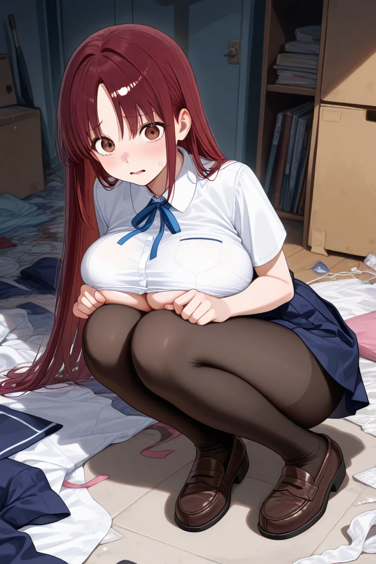 Ꮩ2,Highest image quality,Nurse Costume,,cute face、gentle smile、squat、in the hospital room、White panties are visible、front,angle from below,