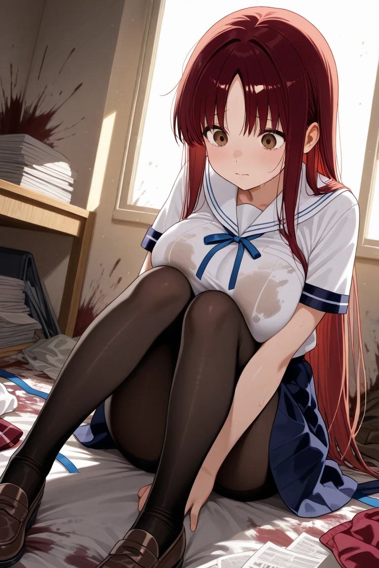 NSFW、Sugar Angle, Asuka Langley Soryu, (Soryu Asuka Langley:1.5), blue eyes, Hair between the eyes, headgear, Interface Headset, Orange Hair, Both sides up, anger, Open your mouth,Big Tits、
break blue dress, clavicle, dress, neck ribbon, pinafore dress, red ribbon, ribbon, , shirt, Short sleeve, (Tokyo 3rd Junior High School Uniform:1.5), suspenders, suspendersスカート, white shirt,
break (masterpiece:1.2), highest quality, High resolution, unity 8k wallpaper, (figure:0.8), (Beautiful fine details:1.6), Highly detailed face, Perfect lighting, Highly detailed CG, (Perfect hands, Perfect Anatomy),(1man and 1girl, having sex:1.4), (vaginal sex, penis in pussy:1.8), (man's hip, man's body:1.6), cry, (from above:1.2), (toddler body, naked, barefoot:1.2), (lying, on one's back, spread legs, legs up, hold on legs:1.4), (slave, choker, collar, chain, lead, handcuffs, tag, chain attached to a collar:1.0), (straw rug, straw floor, prison, wooden cage, hut, pigpen:1.2), nsfw