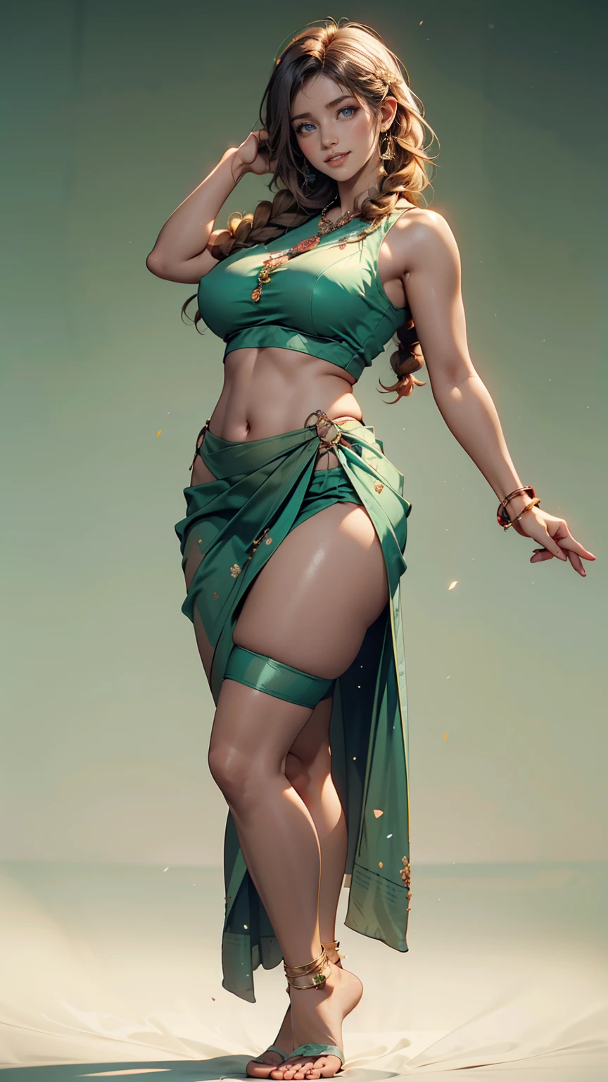 (9 years old:1.7), (arabian girl:1.2) perfect face, (chubby:1.5) child in (saree) perfect full HDR body exposed midriff highleg loli flat chest curvy indian armpits bellydancer 8k high res knees ankles , royal skimpy underwear, cleavage (shiny skin:1.5) (full body shot) (high heels) (armpits:1.3) (outdoor) (green theme:1.8) (masterpiece:1.8) (hijab:1.2) (temple:1.4) (leaning:1.5)