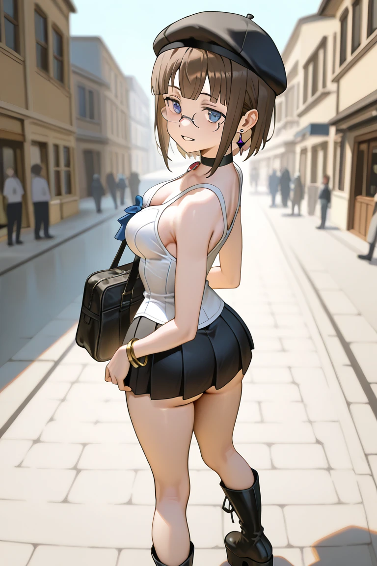 Meisterwerk,Best quality,1girl,Stadt,Street,springen,smile,Pop,nacked