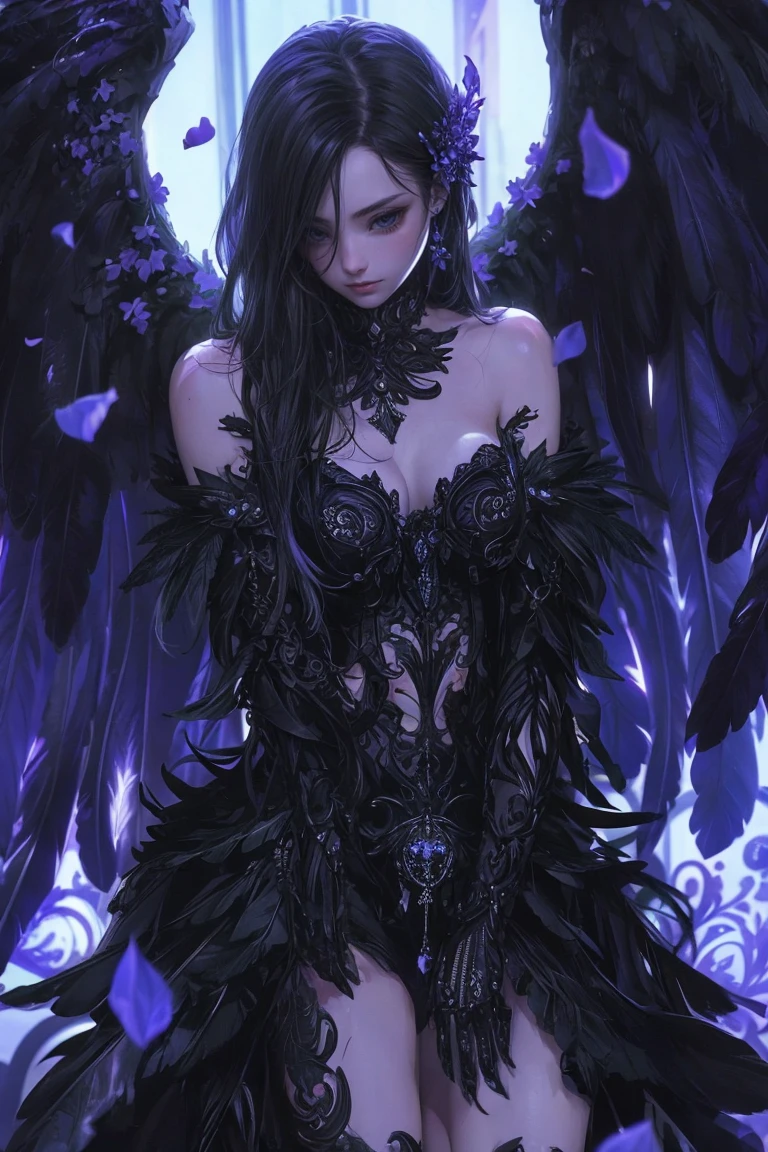 ((space, Distant stars), (Fantastic image, very beautiful - space girl), (1 girl; 1.3), (Face. figure))). ((Graceful forms. Graceful girl). (high quality), (stylization - animation, realism). (Dark cool colors mixed with warm shades). (angel girl), (photorealistic, Cinematic picture), (high detail, complete black hole, 8K. dynamic expressive image)). ((Very detailed eyes and face))), Beautiful detailed eyes. masterpiece, Best quality, full length portrait, amazing beauty, dynamic pose, нежное Face, and bright eyes)). ((She wears transparent, semi-sheer dress, emphasizing a slim figure). (She&#39;s an angel, descended into the underworld. She&#39;s a savior, light in the dark kingdom, radiating a soft glow. High detail, Other worlds, light of distant stars), (detail, high quality), (Muffled light, dark environments - the spooky cinematic setting is great)). ((Girl with white skin, realistic detailed skin, clear focus, volumetric mist near the floor, 8K, UHD, SLR camera, high quality, granularity. photorealism, lomography, fantastic dark art, Utopian reality)). ((готическое Face, gothic horror atmosphere, зловещая gothic aesthetics), (gothic art style, creepy gothic portrait, dark fantasy, mixed with realism, gothic aesthetics)).((Realistic black leather)).
