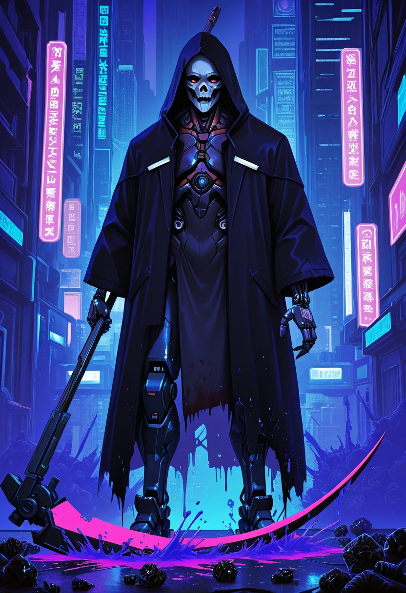 Grim Reaper, アニメ, cyberpunk, man