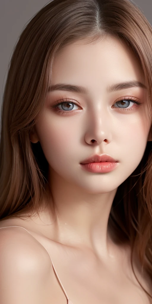 Highest quality, Face Focus, Soft Light, Ultra-high resolution, Face close-up、The lips are wide open and the bottom is long.。