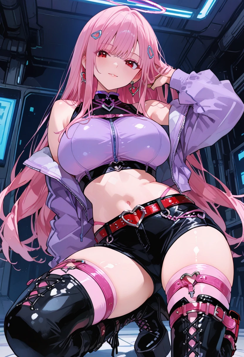tiny lowleg panties, Cyberpunk, woman, Woman, brightly colored clothing shiny clothing, cyberpunk party with neon light display in background, transparent clothing with underwear visible underneath, not safe for work, transparent clothing over underwear, sexy, large breast, clitoris, clitoris peek, clitoris slip, neon colored hair, hair gelled up, large breast without clebage, micro lowleg panties, visible clitoris, might have spikey hair, spread legs, crotch rub, table humping, metallic sheen on clothing