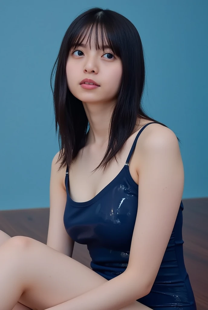 ((Extremely precise and accurate anatomy:1.0)), (photo Realistic:1.4), (hyper Realistic:1.4), (最高品質のRealisticな肌の質感:1.4), (Improvement of quality:1.4), (Enhances the beauty of skin texture:1.1), Clean and glowing skin, mesh, thin:1.2, (Realistic:1.3), Realisticなライティング, (Smoother lighting:1.05), (Improving the quality of cinema lighting:0.9), Backlight, A gentle light on your face, Ray Tracing, (Bright light:1.2), 32K, One Japanese woman, fine grain, Detailed face, (Film Grain:1.1),(Accentuates body lines:1.1), High resolution, Natural look, Kind eyes, Improves hair quality, Delicate light and shadow, Transparent muscles, Graceful pose, Beautiful Eyes, Sharp details, Soft light reflection, Beautiful contours, Delicate skin tone, Fine hair texture, Natural background, ,(((Downward))),((Spread your legs)),A loose-fitting camisole,barefoot,One Girl,Realistic,Bedroom、Looks sleepy