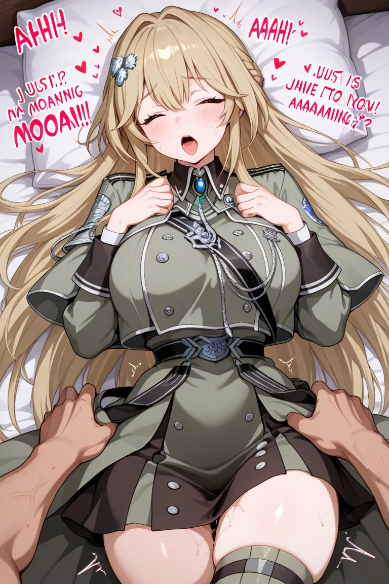 nsfw,scanime screencap,official art,black pantyhose,medium breasts, huge nipples,large areolae,short of a person,thin,small areola,gleaming skin,cute face,painful face,castle,high quality,sex with orc,blowjob ,deepthroat,vaginale,sex with 2 orc,sex with multiple orc,spread legs,lying down,from above,(huge cock),((veiny penis)),cum in pussy, excessive cum,,((empty eyes)),,Expressionless, huge breasts,,
terakomari, very long hair, blonde hair, red eyes, small breasts, hair bun, ahoge, hair between eyes, hair intakes, blue bow, belt, long sleeves, red jacket, white skirt, white thighhighs