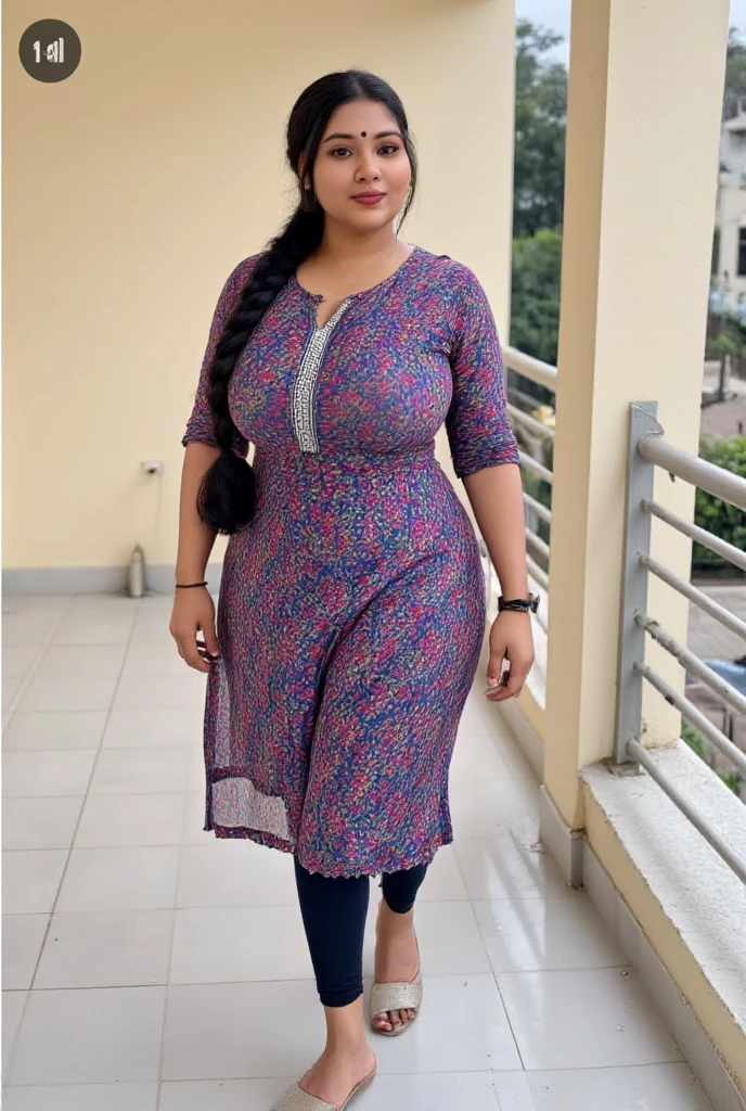 Indonesian woman, chubby body, wearing long dress
