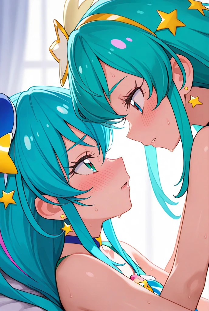 hight resolution, top-quality, ultra-quality, The ultra-detailliert, lighting like a movie、full of sweat、Wearing sweat、(((((sexy precure all stars))))(((blowjob、handjob、Titty fuck, on body、cum on face、)))、、