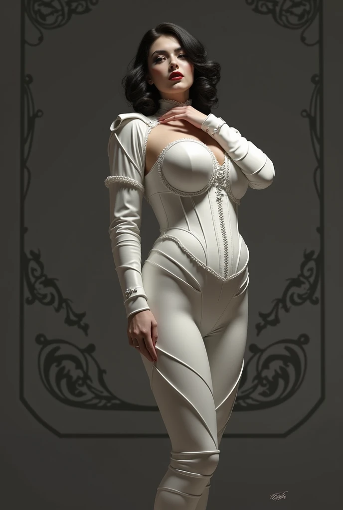 Araffe wearing a cat mask and a black leather outfit, corpo voluptuoso, Tiro gigante impressionante da deusa, thicc, Angela White, belas curvas, voluptuoso e excitante, sfw seios enormes, draped in shiny oil, corpo grosso, Retrato sedutor de Tifa Lockhart, Tifa Lockheart glamourosa, body curvy, figura voluptuosa, Tifa Lockhart