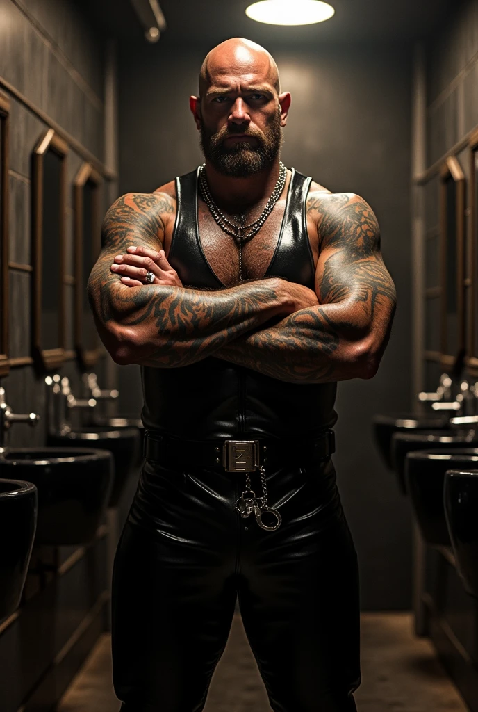 30 岁瘦弱muscle发达的德国男性, Thin and strong with a prisoner, prison, dark, arms, Vague, Teasing, !Magazine cover award-winning works!Chain belt, Handcuffs and leg irons! , Pectoralis major,Big nipples, chest hair, Handsome,(perfect !)Silver Hair! Mature man! 45 years old!Black leather pants!Convex,大Convex起, leather! , muscle, chest hair, Handsome, !short hair!Standing! Lift your hips! Rear view!