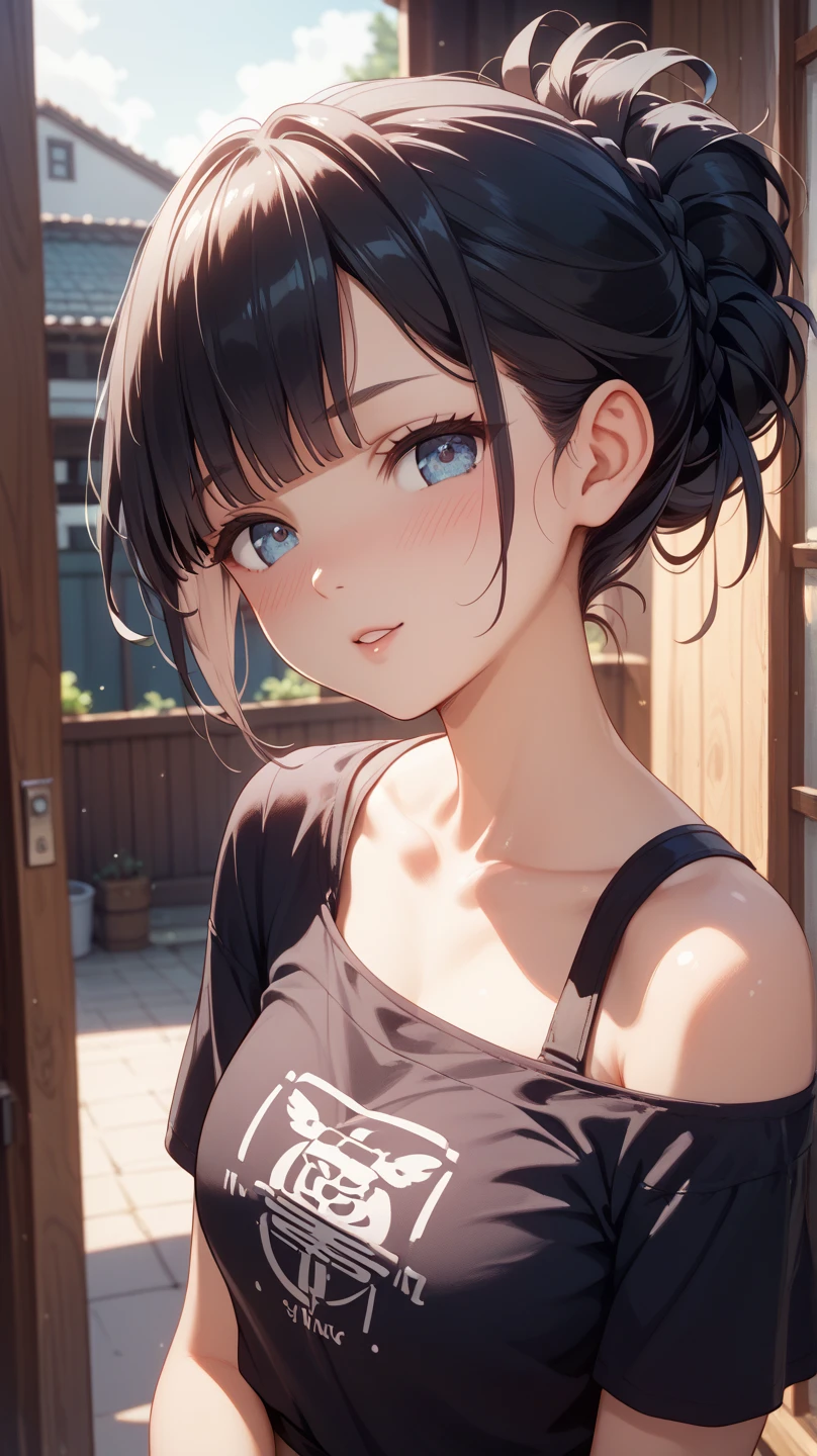 Raise both upper arms back、Arms behind the head、Emphasis on the armpits、Side zoom、12year old、fullnude、squatt、Open thighs 100°、small tits、Smaller chest、Poor breasts、Beautiful armpits、Delicate armpits、expression with tongue sticking out of mouth、red blush、