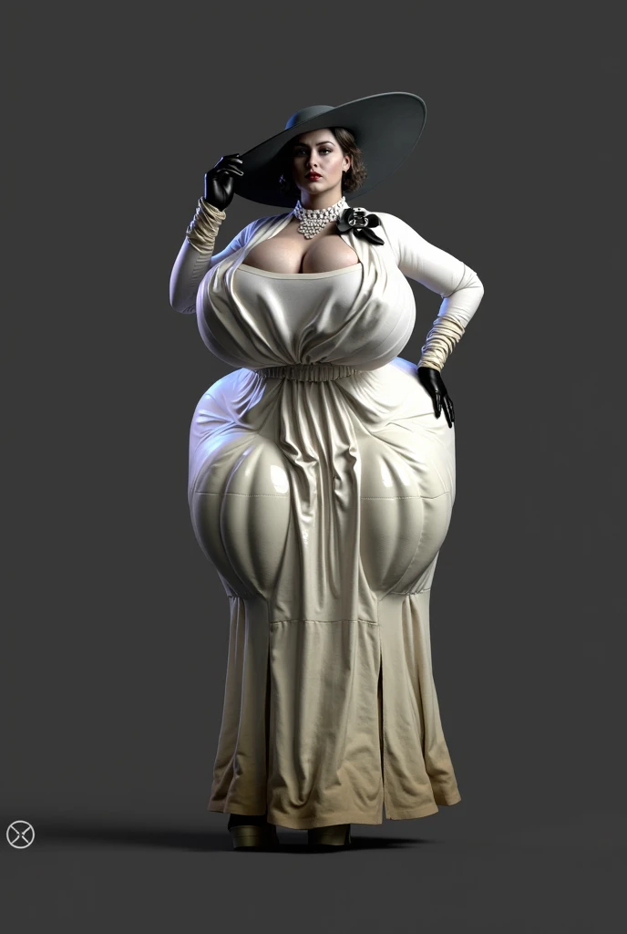 (Masterpiece), (detailed), (high quality), medieval painting of a tall vampire woman with pale skin and black dress, curvy body and wide hips, pear shape, red eyes