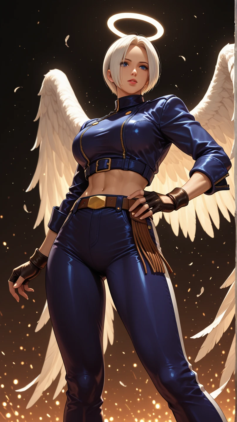 ultra-detailed, Explicit, Beautiful body, Beautiful Nose, Beautiful character design, perfect eyes, perfect face, ultra highres, 4K, beautiful legs, perfect legs, Nice hands, Perfect hand, Masterpiece, Best Quality, Highly detailed, illustration, absurdres, street fighter, doll suit, shadaloo doll, dollsuit, girls, multiple girls, expressionless, blank eyes, looking at viewer, red gloves, emotionless, black latex, corrution, mind control, female combatant, full body, hypnotized, unhappy trance, full body suit, ribbed bodysuit, both arms at side, obey, perfect female body, extremely glossy latex, hypnosis, hypnoLora, empty eyes, Mind control device, poses, submissive_pose, Slave, hat, necktie, stand up straight, standing, standing at attention, hat, necktie, belt, latex, ribbed bodysuit, brown hair, thighhighs, garter belt, Fighting Stance, extending the right arm from the shoulder into the air with a straightened hand, nazi saluting, military, military saluting, salute, Angel_Tekken, blonde hair, blonde hair, long hair, angel, angel wings, Tekken Tag Tournament 2,  feathered wings, feathers, long hair, white wings, wings