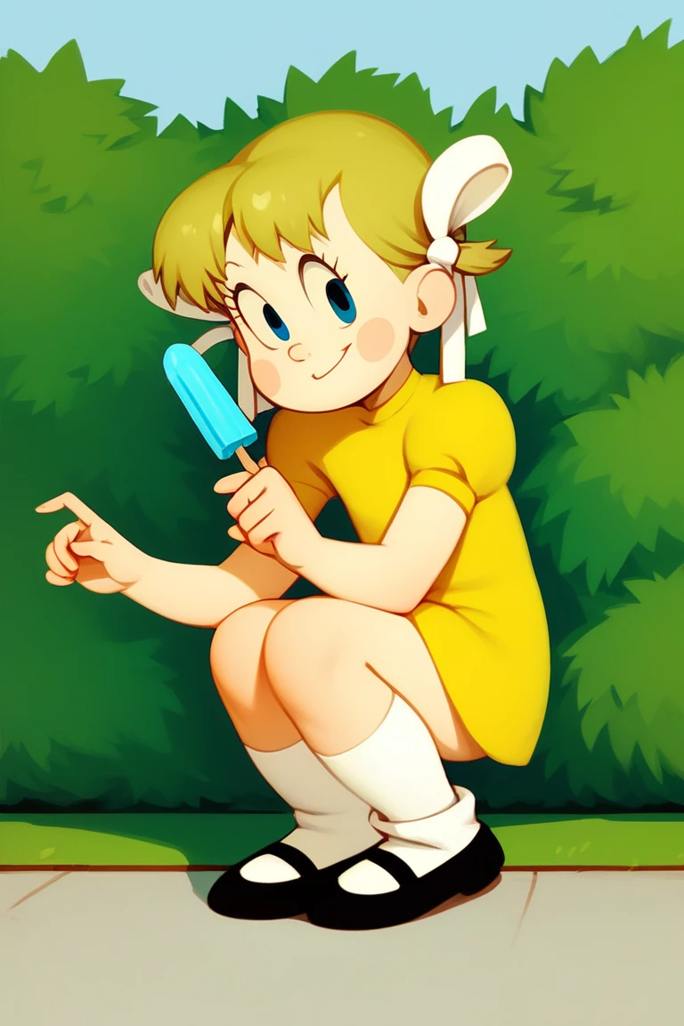 masterpiece, best quality, 1girl, penny, blonde hair, twintails, blunt bangs, blue eyes, brown shoes, (wristwatch:0.6), full body, waterfall background, flat torso, ass, pussy, lying on the ground, LYING ON YOUR BACK, shy, wet body, nude body, spread legs, cum on body,