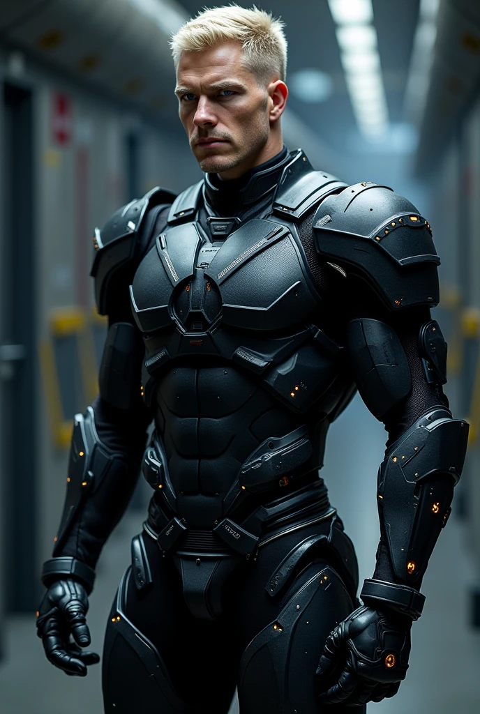Sci fi futuristic cyborg handsome man