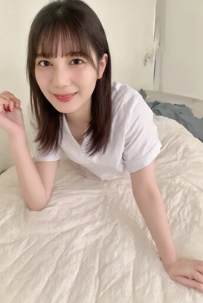 Girl、pink、Silver、pink、Narrow Face、first-class、Small face、whole body、Standing、Black Hair、Half Twin、Slender big、Shaved、Sit and spread your legs、Both hands above head、looking at the camera、whole body露出、Completely naked、Idol、live-action、7 heads、gravure、Photo session、Akihabara、Moe、front