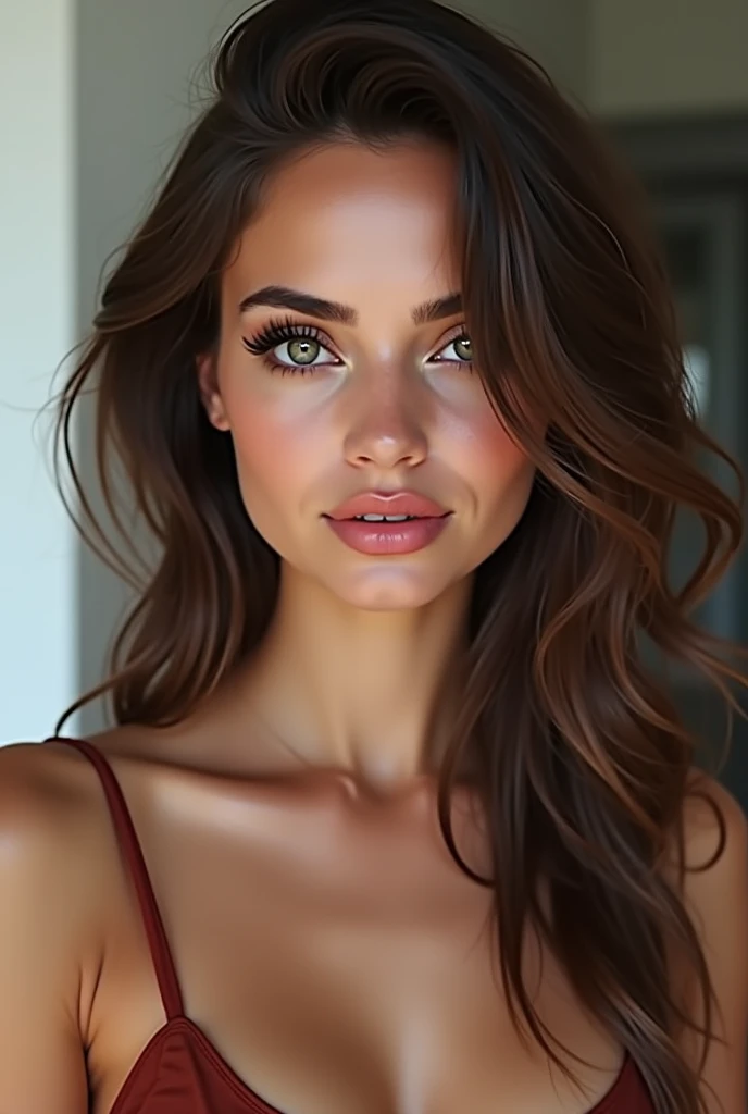 Femme Arafed au complet , fille sexy aux yeux vers , ultra réaliste, détail minutieux, Portrait Sophie Mudd, cheveux foncés et grands yeux, selfie d'une jeune femme, yeux de la chambre, violette myers, Sans maquillage, maquillage naturel, regarder directement la caméra, visage avec artgram, beau maquillage, Superbe plan en pied, à genoux sur l'asphalte, dans la ville, buste de taille moyenne à grande, nu, juste ,; ; ;