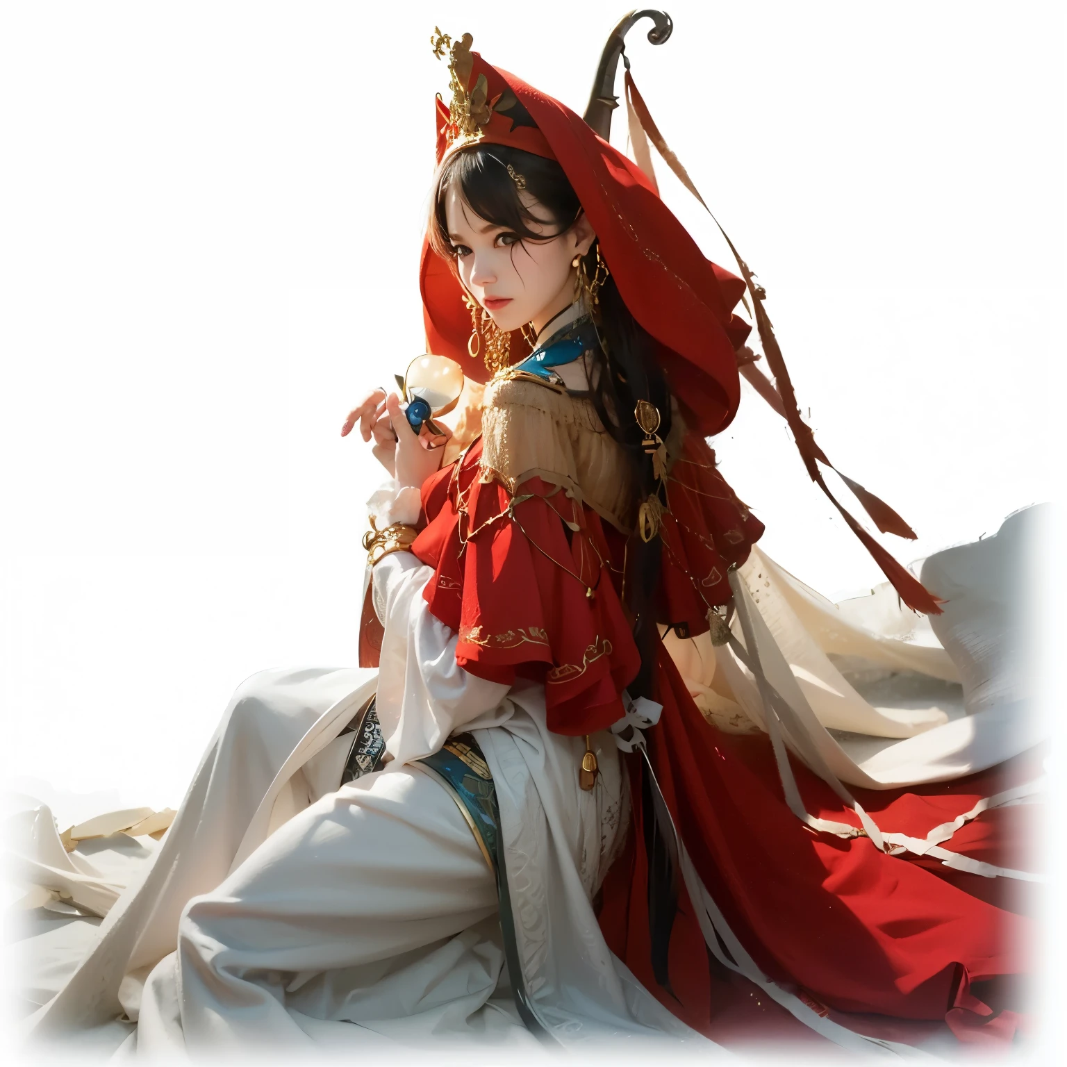 Front view of a woman，H cup， are perfectly detailed，has exquisite facial features， Clothes are exquisite ， Game Character Design ，3D Rendering