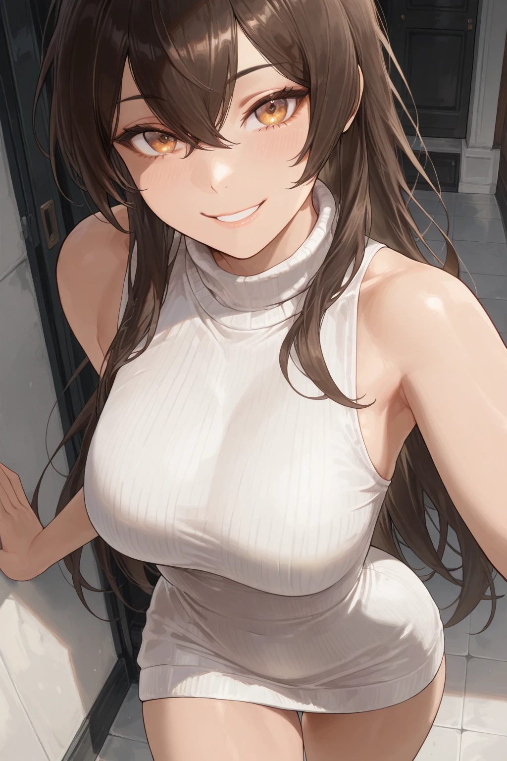 1girl, solo, absurdres, best quality, (smug smile:1.2), hair ornament, short, long hair, outdoors, nighttime, night, stars, starry sky, small breasts, flat chest, (hands on hips:1.2), (portrait, straight on, POV, looking at viewer, upper body:1.3)Furry, Brown fur, Super cute face, Red elements of fur, Shiny T-shirt, Beautiful light and shadow, ambient light, Highly detailed fur, Volumetric Light,Raccoon,sexy,Big Breasts,Sloppy,hot pants,drunk,Sweat,Sigh, front,Character portrait