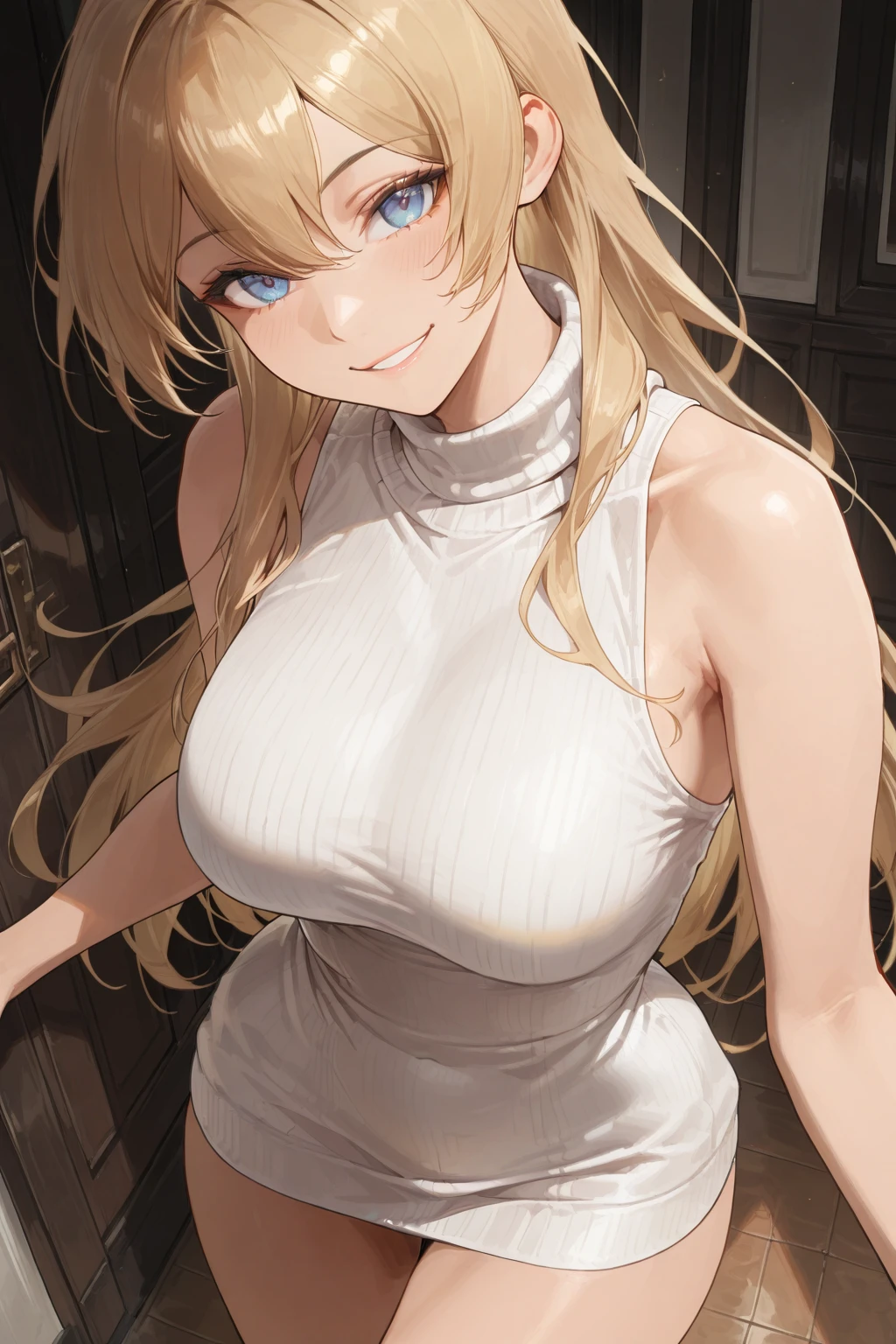 ((Best Picture Quality, 8K, tmasterpiece:1.3)), 1个Giant Breast Girl, Sexy beauty with slender abs:1.3, (casual hair, No leakage:1.2), Straight dress:1.1, Ultra-fine face, 詳細な目, 二重まぶた，ssmile，Duan