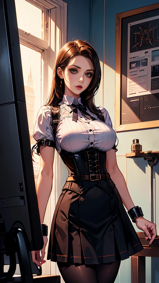 Big breasts suspenders Thigh garter Armpit sweat skirt by the Brown shortcuts