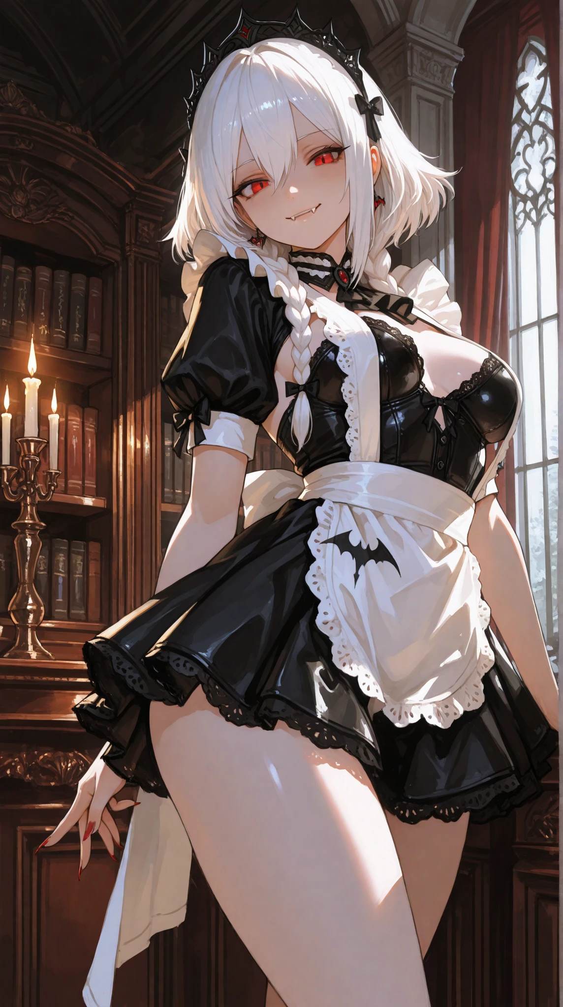 top-quality、realistic touch,high-detail、photoRealstic、Long body、skirts that are too short、Sleeveless、Captive Beauty、big eye、Big breasts that are about to fall out of your clothes、Strong platinum blonde eyelashes、platinum-blonde、Beautie、A sexy、full body Esbian、Sparkling eyes、Submissive smile、Flushed cheeks、Kamimei、thin-waist、Voluptuous thighs、Enraptured look、Raked bangs、The forehead is protruding、See-through clothing、high-heels、Underwear that shows camel toes、She is chained off-screen with a collar and chain......、A maid working in a nobleman's mansion、Clothes with wide open left and right sides、Beautiful blue eyes