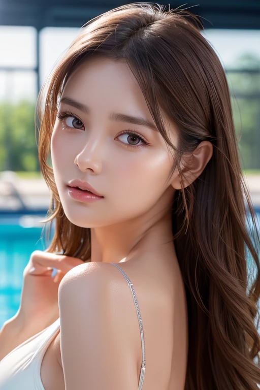full_body,1girl, facial mix of phoebe cates, large breast, deep cleavage, no bra, (8k, RAW photo, best quality, masterpiece:1.2),(realistic, photo-realistic:1.37),illustration,an extremely delicate and beautiful,perfect female body,extremely detailed,photography,8k,Amazing,finely detailed,beautiful detailed eyes,best quality,ultra high res,((extremely detailed face)),(photo-realistic:1.37),(PASTEL_summer_dress:1.5),