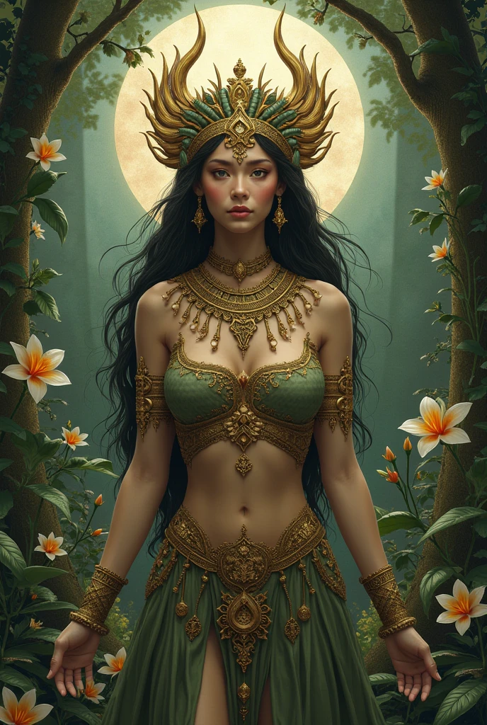 Create a woman of Dominican nationality with many breasts