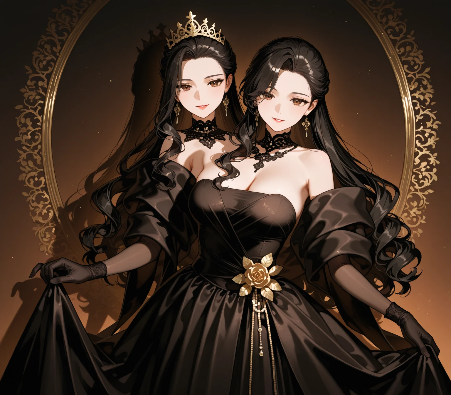 masterpiece, best quality, finely detailed, high resolution, extremely delicate and beautiful, 4 beauties, black stockings, huge breasts.
The painting depicted four stunningly beautiful women, each with an air of grace and allure. Their black stockings contrasted sharply with their fair complexions, adding an element of mystery and sophistication to their appearance. The hugeness of their breasts was accentuated by the elegant and form-fitting outfits they wore. Every detail of their features was masterfully captured, from the curve of their lips to the glint in their eyes. The painting was a true masterpiece, one that perfectly encapsulated the beauty and allure of the female form.