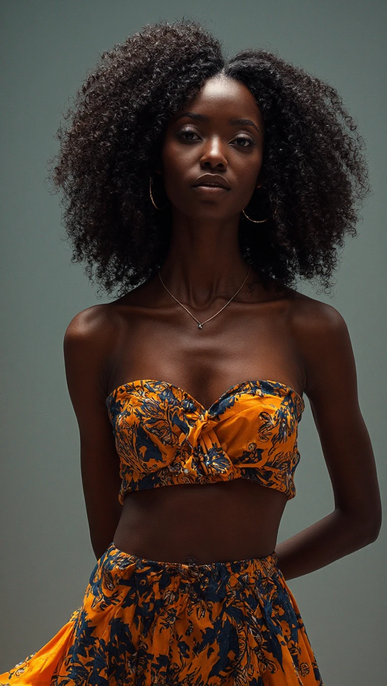 masterpiece,best quality,ultra high res,1 dark skinned African girl,(fractal art:1.3),deep shadow,dark theme,fully clothed,necklace,forlorn,cowboy shot,<lora:add_detail:1>,